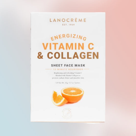 Lanocreme Vitamin C & Collagen Sheet Face Mask 5 Pack